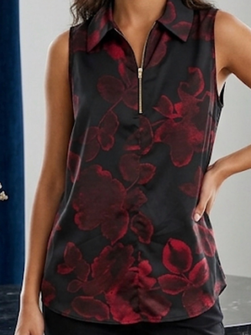 Next Women's Red Floral Blouse Size 18 - Worn Only Once
